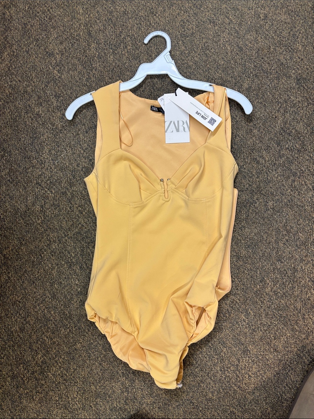 ZARA butter yellow body suit